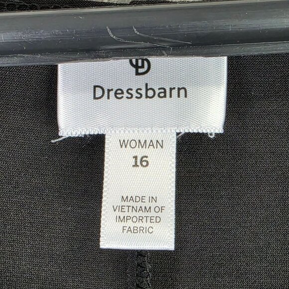 Womens Dressbarn Sleeveless Black Tank Dress Floral Round Neckline Polyester 16 - Picture 4 of 10